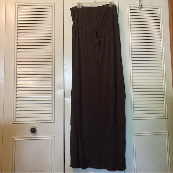 Allen B strapless long maxi dress; colors: brown; size: XL; comfy and stretchy - Picture 2 of 11